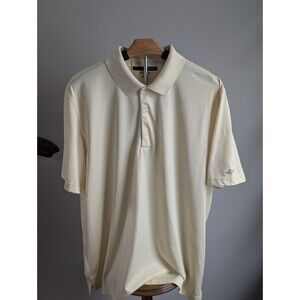 Greg Norman Men's Golf Polo Shirt XL  Yellow Play Dry Polyester Short Sleeve